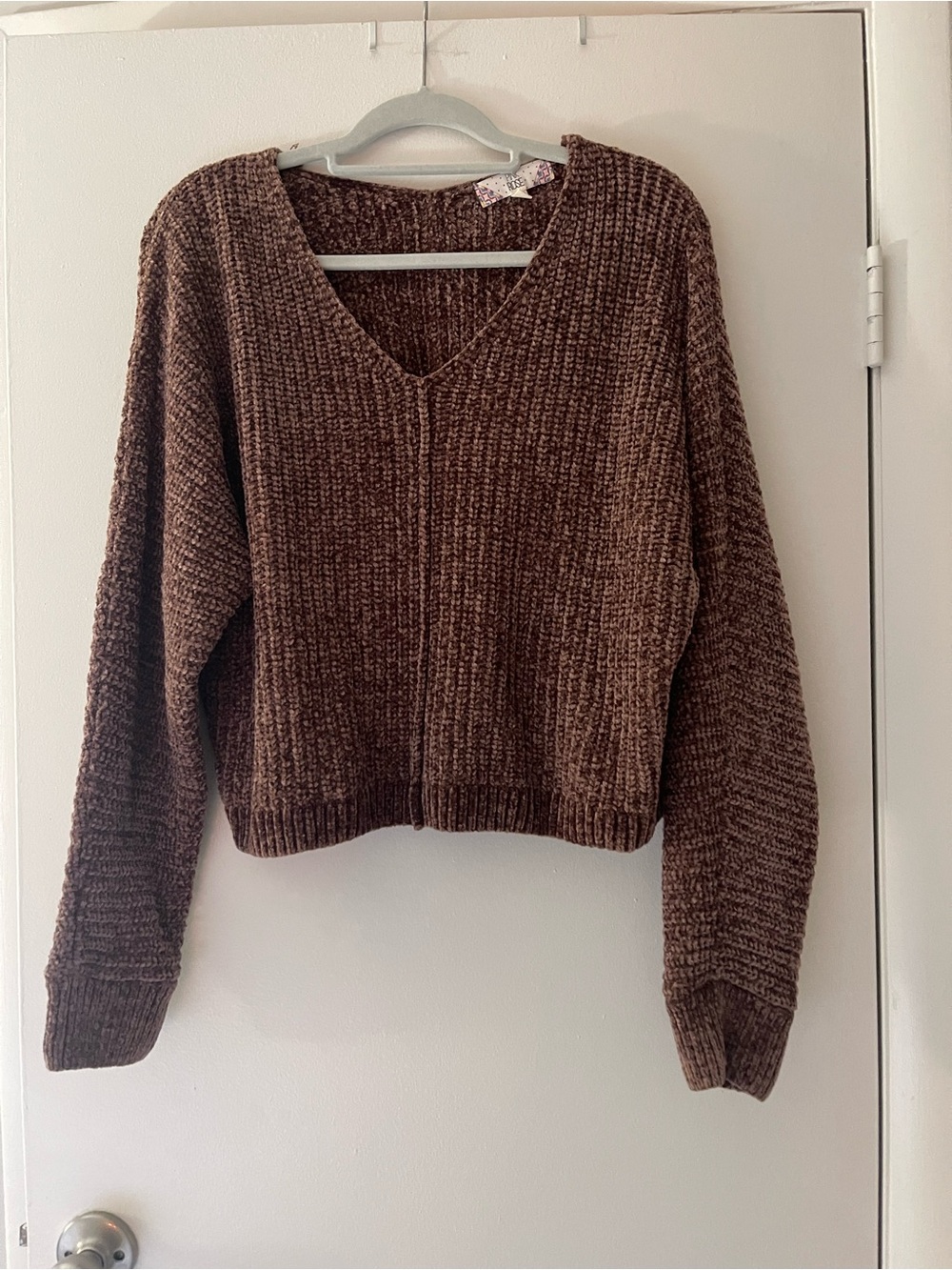 Pink Rose V Neck Sweater